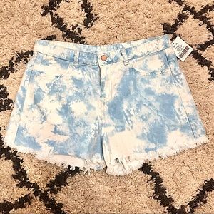 Tie-dyed Denim Shorts